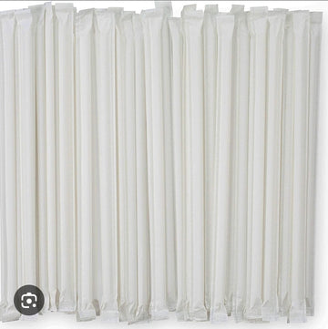 100 pcs. White paper straws