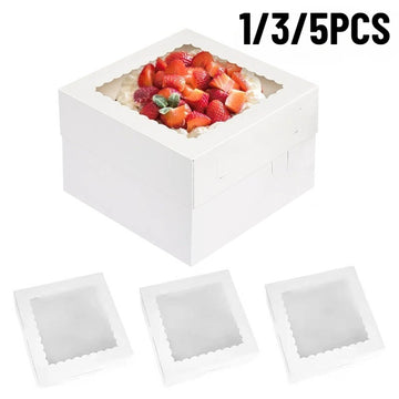 1/3/5PCS White Bakery Boxes